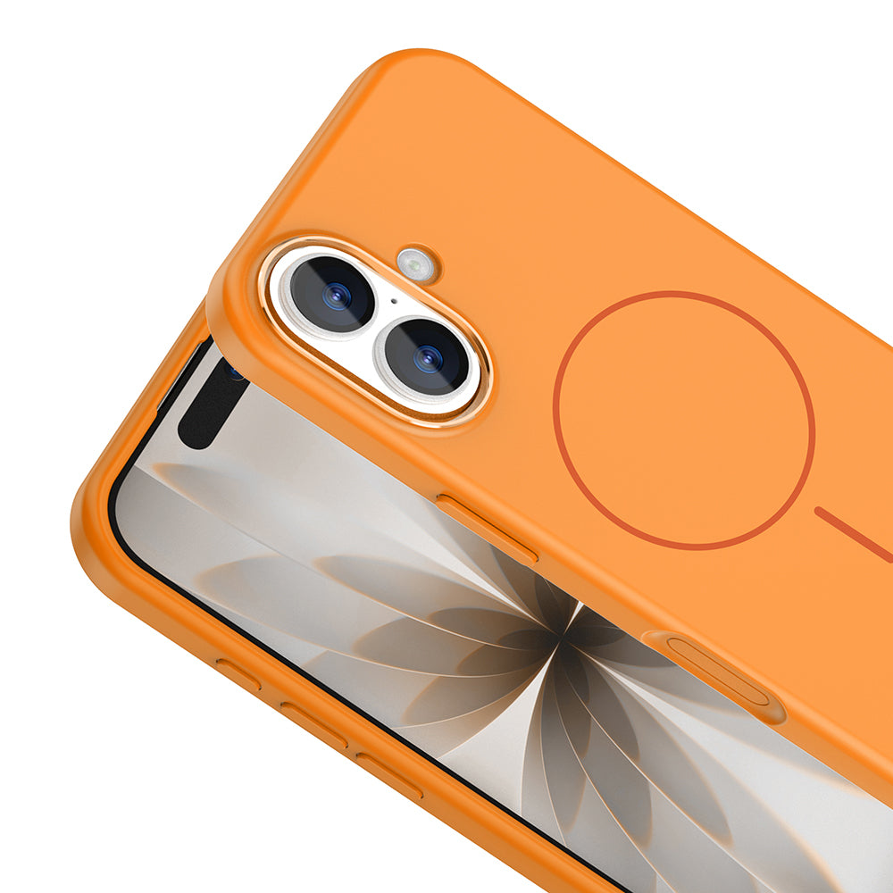 iPhone 17 Kılıf M-Safe Şarj Özellikli Metal Kamera Çerçeveli Zore Edi Silikon Kılıf