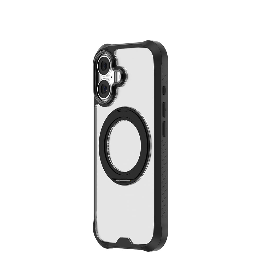 iPhone 17 Kılıf M-safe Şarj Özellikli Parmak Ring Standlı Airbag Tasarımlı Mutural Obsidian Serisi Kılıf