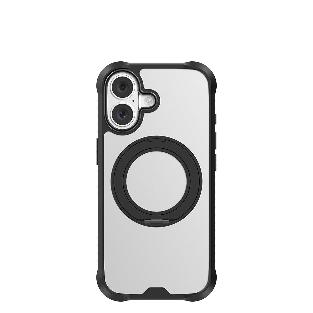 iPhone 17 Kılıf M-safe Şarj Özellikli Parmak Ring Standlı Airbag Tasarımlı Mutural Obsidian Serisi Kılıf