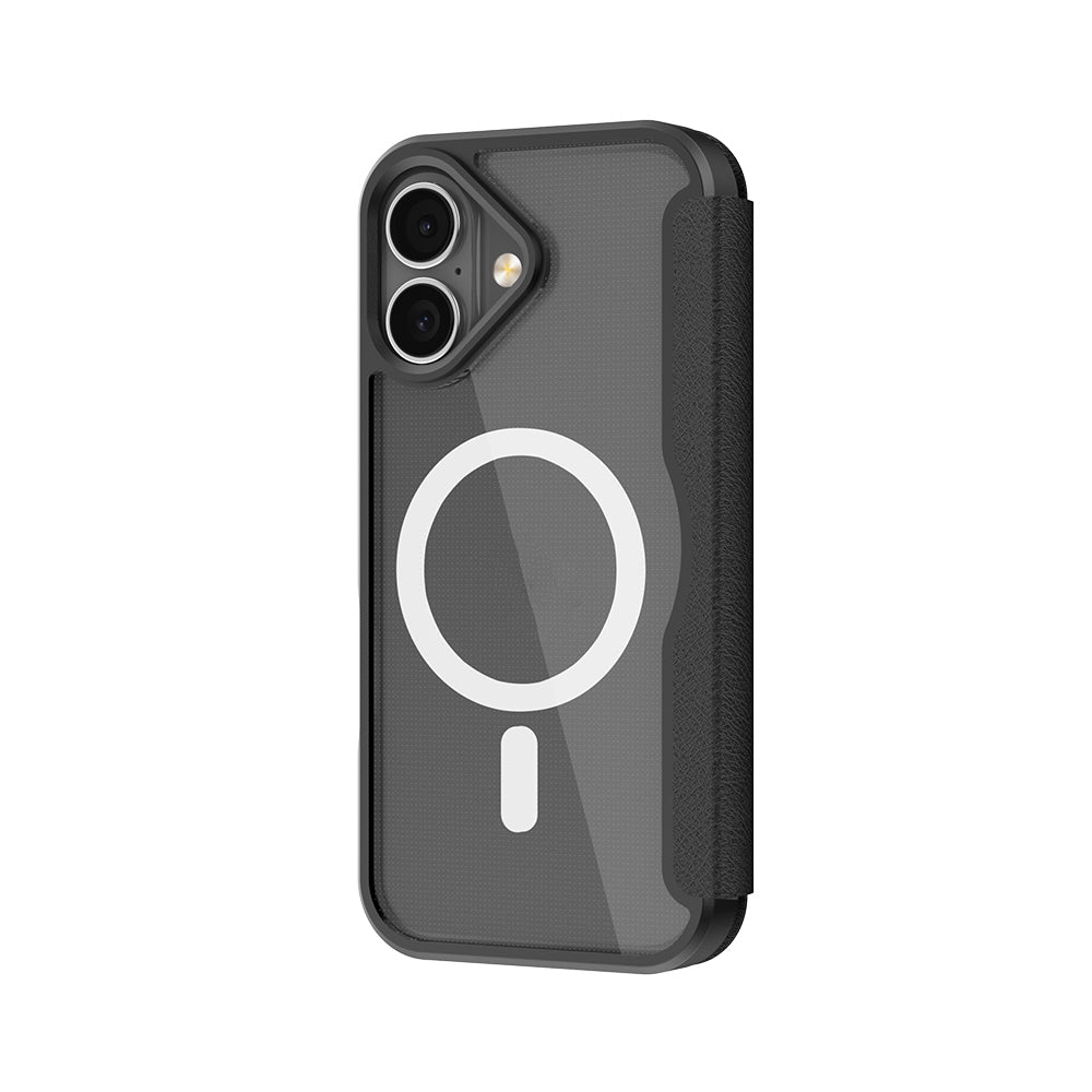 iPhone 17 Kılıf M-Safe Şarj Özellikli Raptic Air Folio Şeffaf Kartlıklı Kılıf