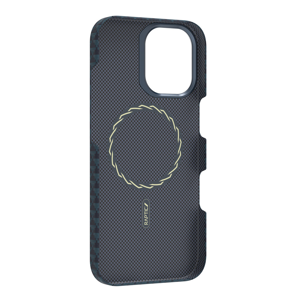 iPhone 17 Kılıf M-safe Şarj Özellikli Raptic Aramid Skin Origin Serisi Karbon Kılıf