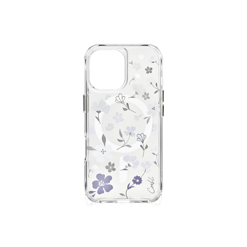 iPhone 17 Kılıf M-safe Şarj Özellikli Şeffaf Arka Yüzey Çiçekli Coehl Amara Kılıf