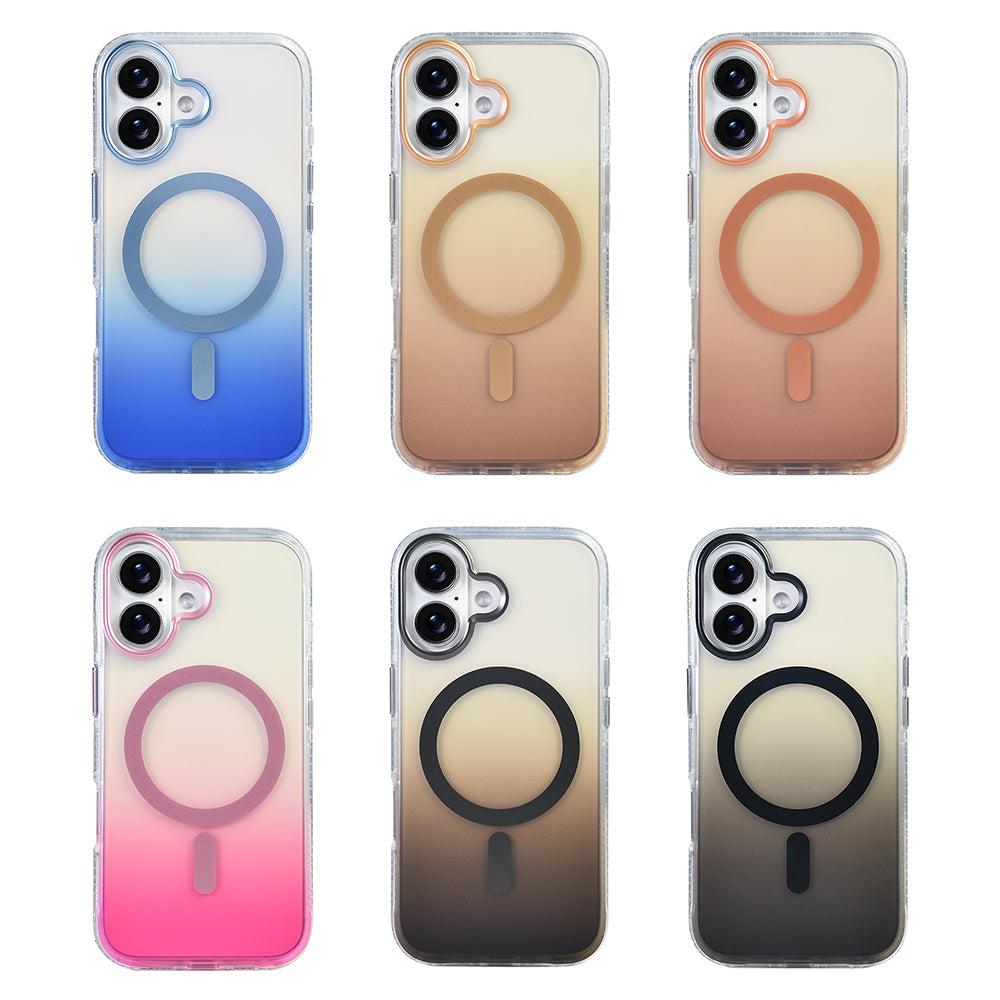 iPhone 17 Kılıf M-safe Şarj Özellikli Transparan Renk Geçişli Zore Toros Kılıf