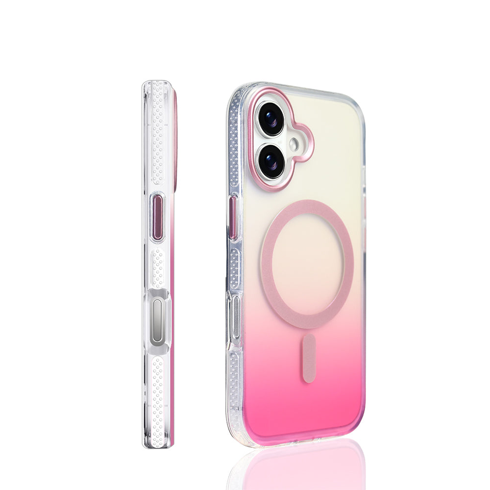 iPhone 17 Kılıf M-safe Şarj Özellikli Transparan Renk Geçişli Zore Toros Kılıf