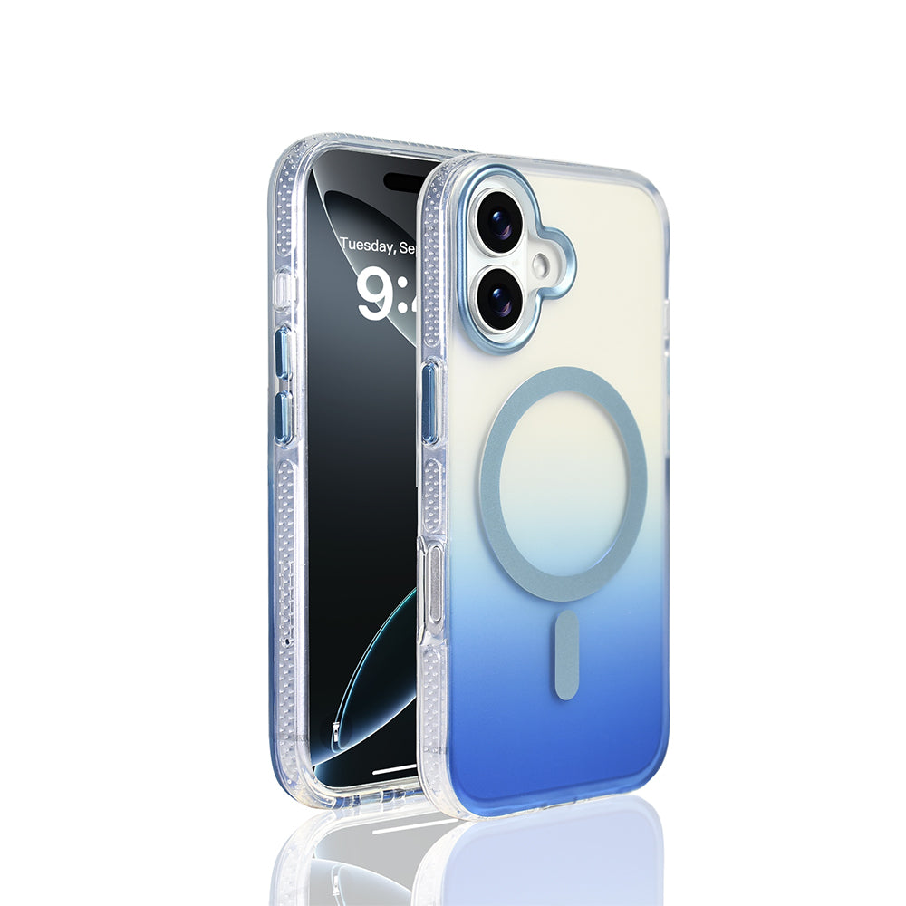 iPhone 17 Kılıf M-safe Şarj Özellikli Transparan Renk Geçişli Zore Toros Kılıf