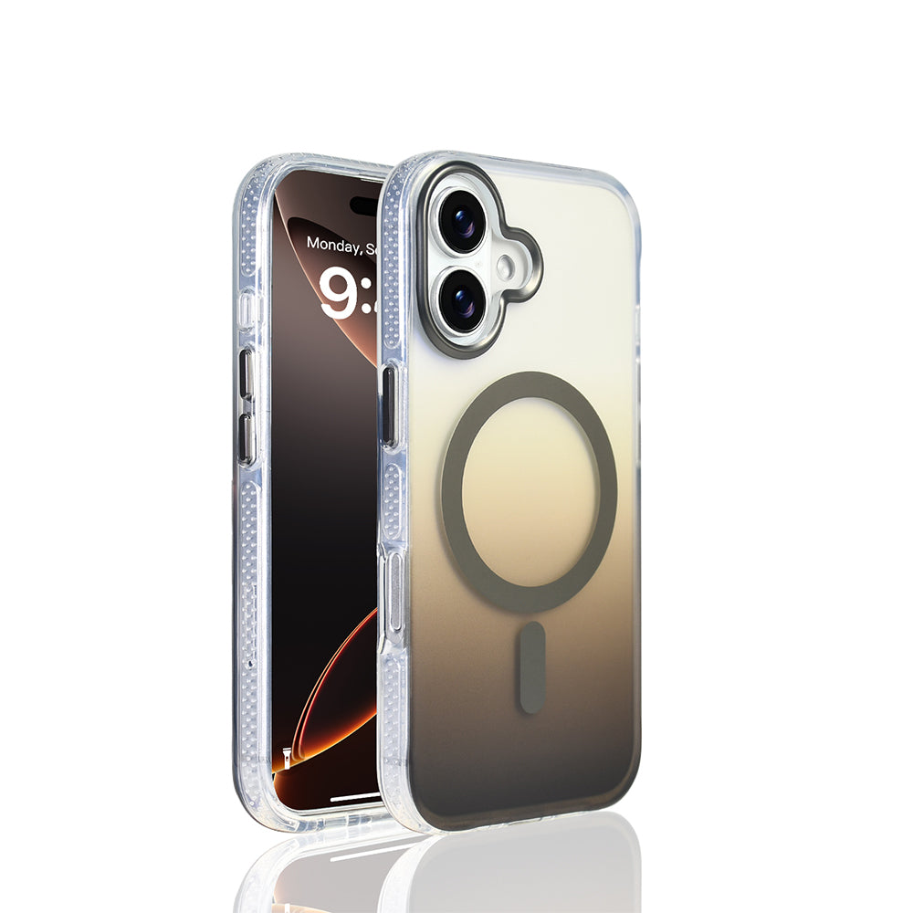 iPhone 17 Kılıf M-safe Şarj Özellikli Transparan Renk Geçişli Zore Toros Kılıf