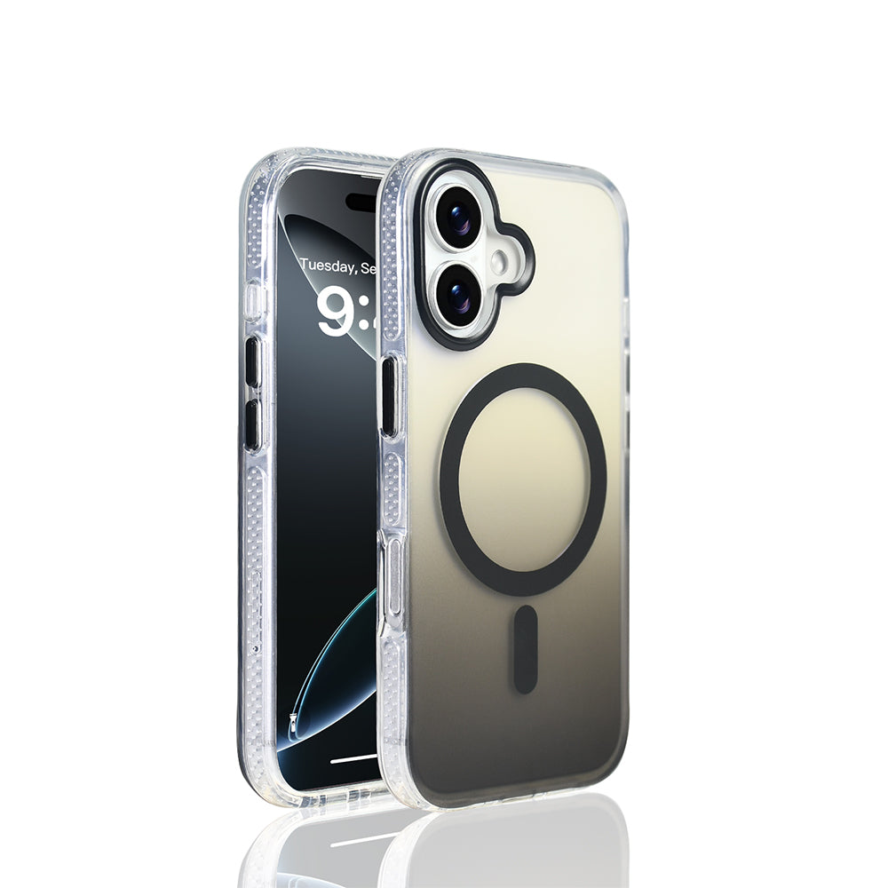 iPhone 17 Kılıf M-safe Şarj Özellikli Transparan Renk Geçişli Zore Toros Kılıf