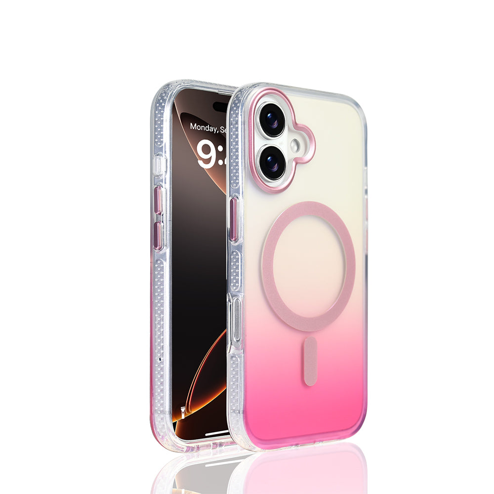 iPhone 17 Kılıf M-safe Şarj Özellikli Transparan Renk Geçişli Zore Toros Kılıf