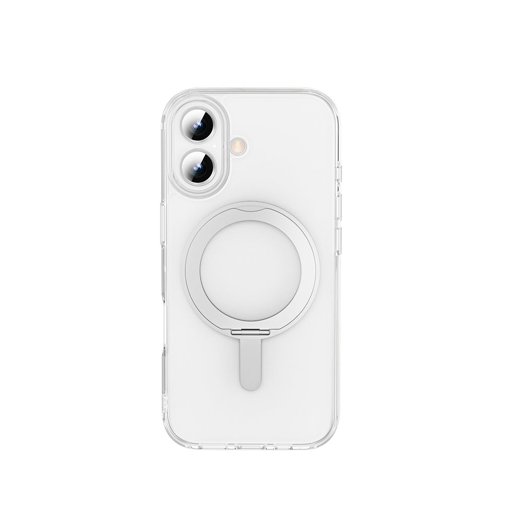 iPhone 17 Kılıf M-safe Şarj Özellikli Wiwu MCC-201 iShield Ultra Serisi Standlı Crystal Sert PC Kılıf