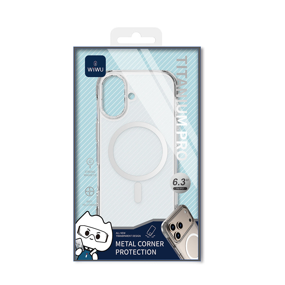 iPhone 17 Kılıf M-safe Şarj Özellikli Wiwu MCC-702 Titanyum Pro Serisi Sert PC Kılıf