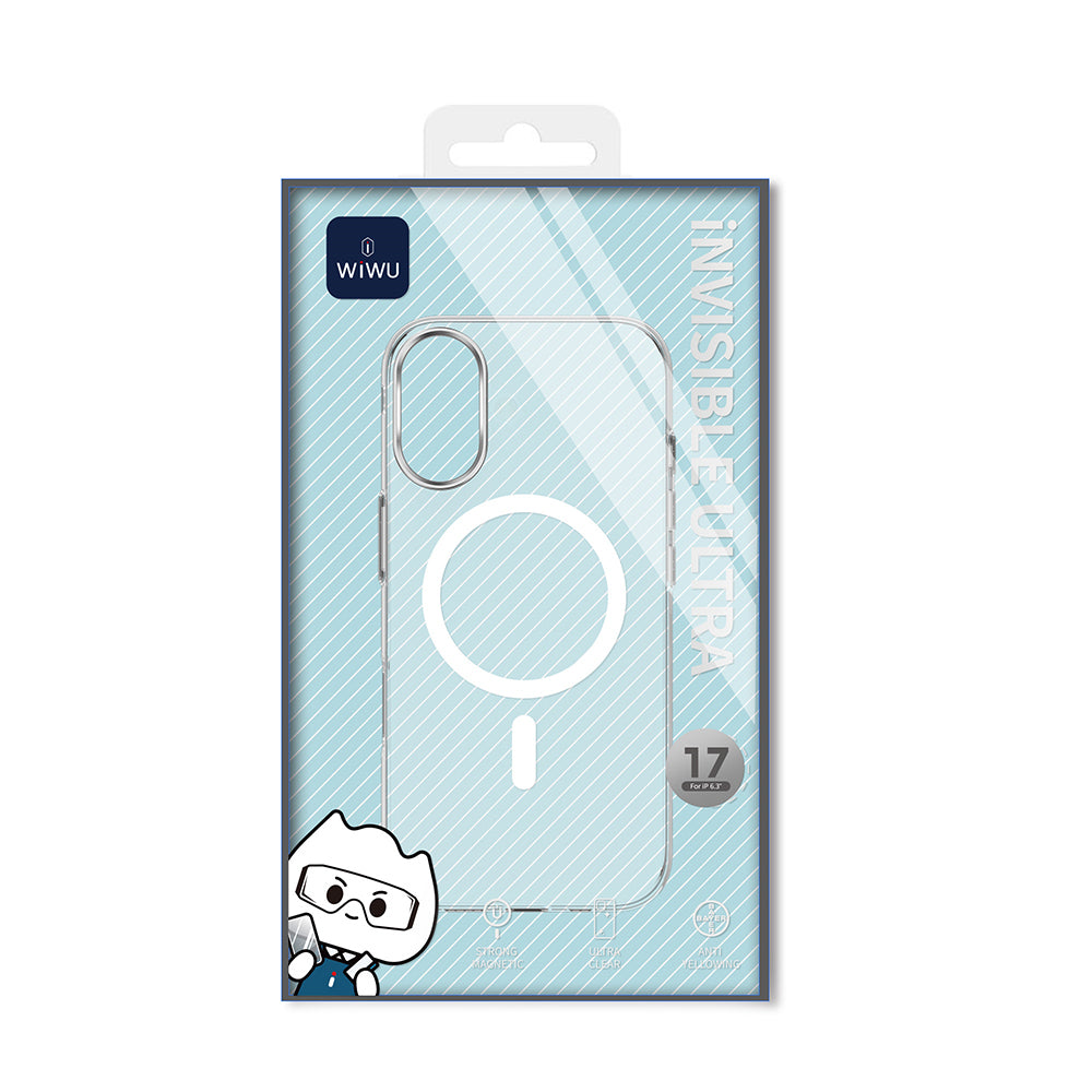 iPhone 17 Kılıf M-safe Şarj Özellikli Wiwu YXK-208 Invisible Ultra Sert PC Kılıf