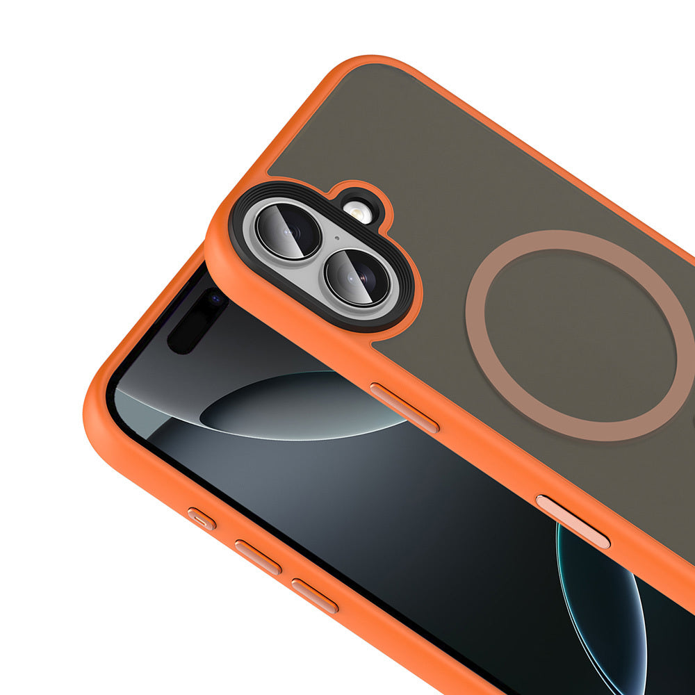 iPhone 17 Kılıf Mat Arka Yüzey Wireless Şarj Özellikli Zore Flet M-safe Kılıf