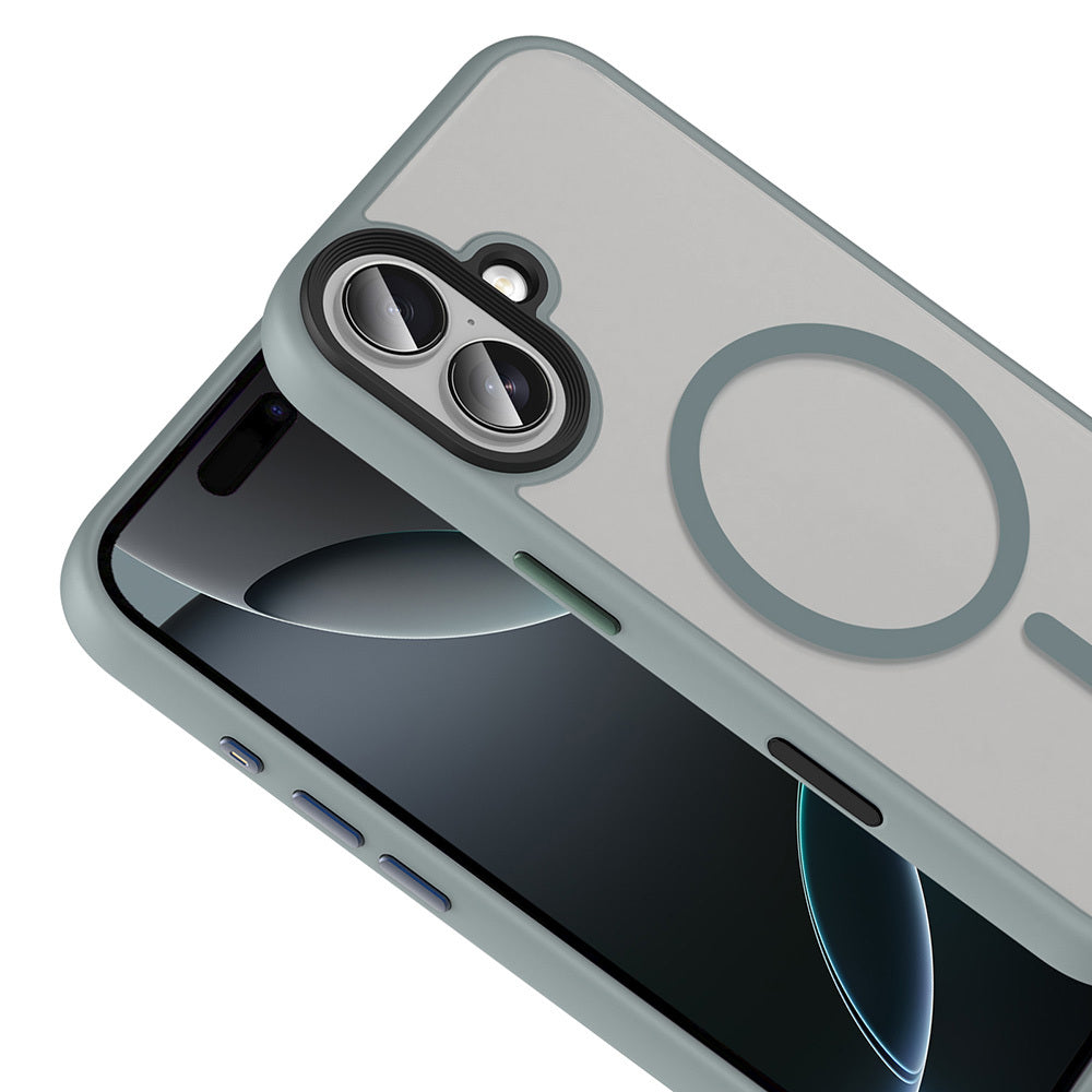 iPhone 17 Kılıf Mat Arka Yüzey Wireless Şarj Özellikli Zore Flet M-safe Kılıf