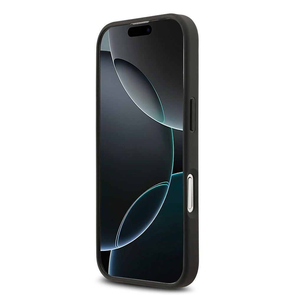 iPhone 17 Kılıf Mercedes Benz Orijinal Lisanslı M-safe Şarj Özellikli Dokulu Desenli Deri Kılıf
