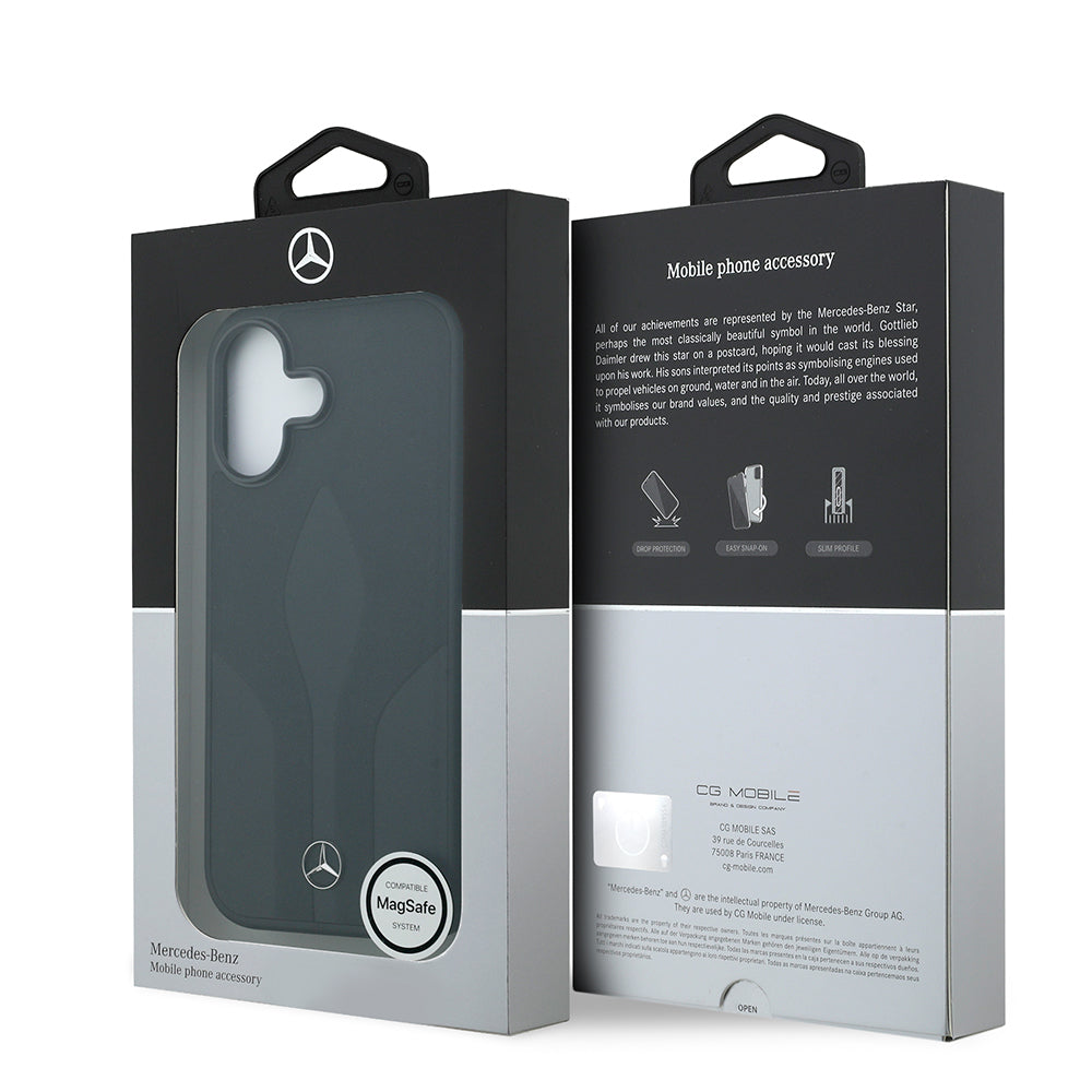 iPhone 17 Kılıf Mercedes Benz OrijinalLisanslı M-safe Şarj Özellikli Dokulu Desenli Deri Kılıf