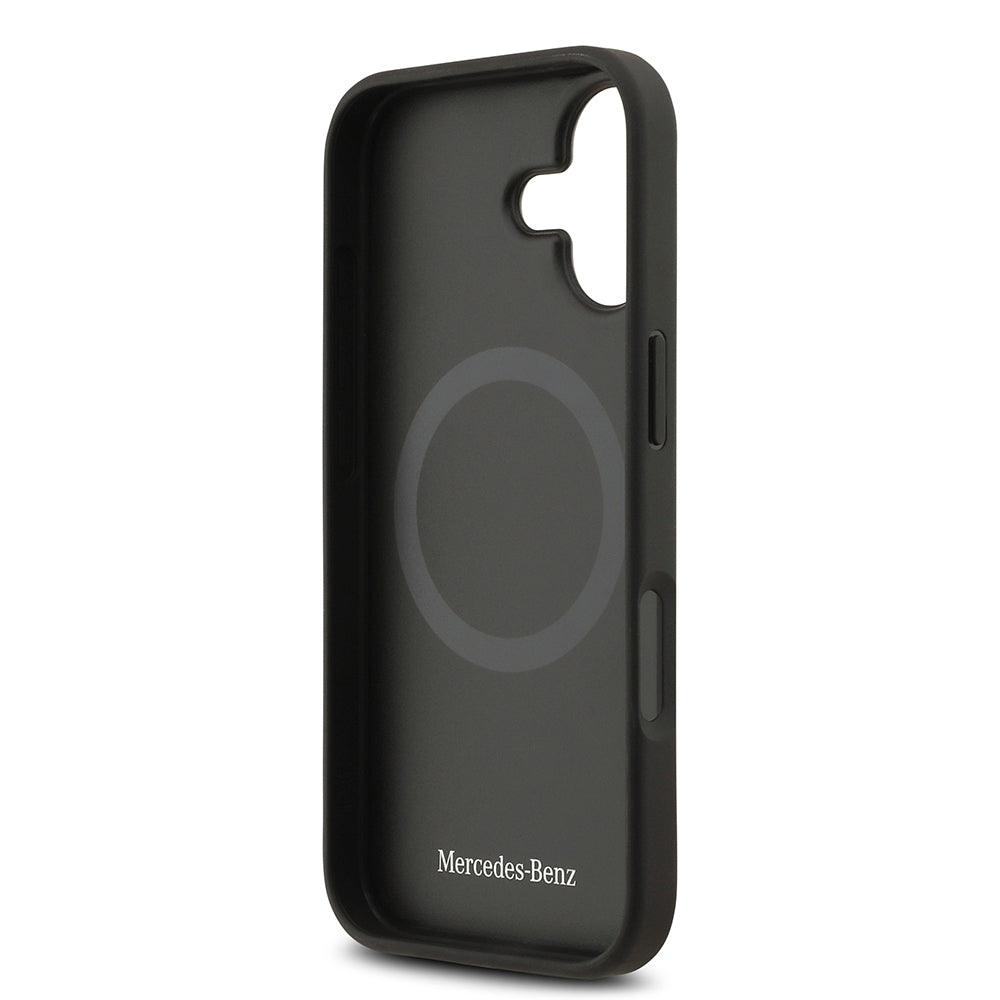 iPhone 17 Kılıf Mercedes Benz OrijinalLisanslı M-safe Şarj Özellikli Dokulu Desenli Deri Kılıf