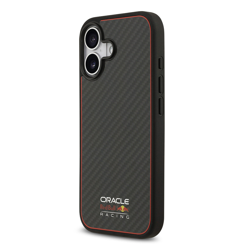 iPhone 17 Kılıf Redbull Orijinal Lisanslı M-safe Şarj Özellikli Karbon Fiber Parlayan Logolu Kevlar Kılıf