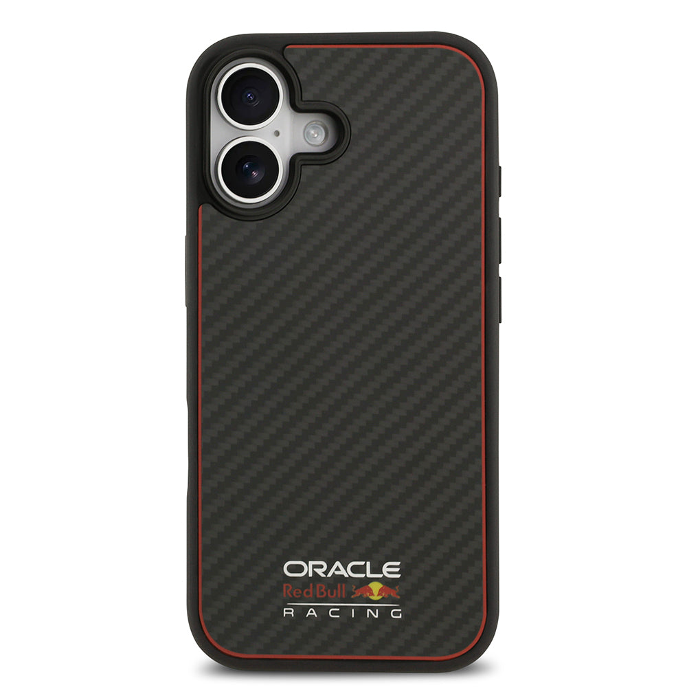 iPhone 17 Kılıf Redbull Orijinal Lisanslı M-safe Şarj Özellikli Karbon Fiber Parlayan Logolu Kevlar Kılıf