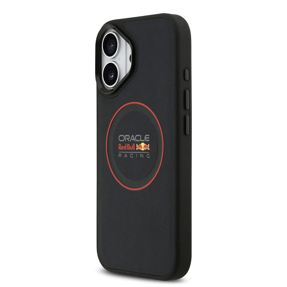 iPhone 17 Kılıf Redbull Orijinal Lisanslı M-safe Şarj Özellikli Kırmızı Halka ve Logo Kabartmalı PU Deri Kılıf