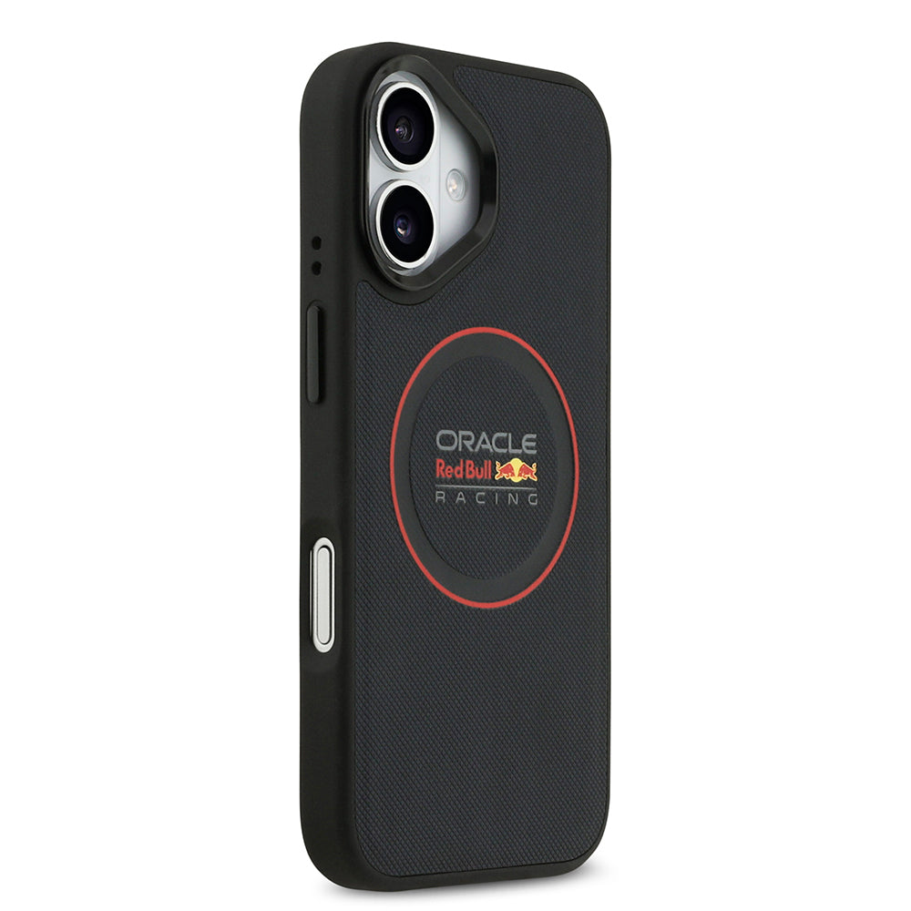 iPhone 17 Kılıf Redbull Orijinal Lisanslı M-safe Şarj Özellikli Kırmızı Halka ve Logo Kabartmalı PU Deri Kılıf