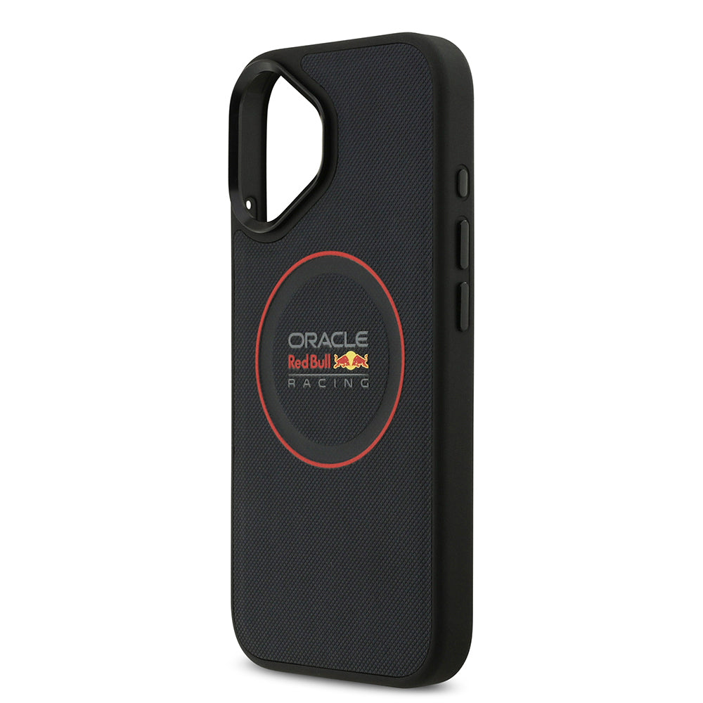 iPhone 17 Kılıf Redbull Orijinal Lisanslı M-safe Şarj Özellikli Kırmızı Halka ve Logo Kabartmalı PU Deri Kılıf