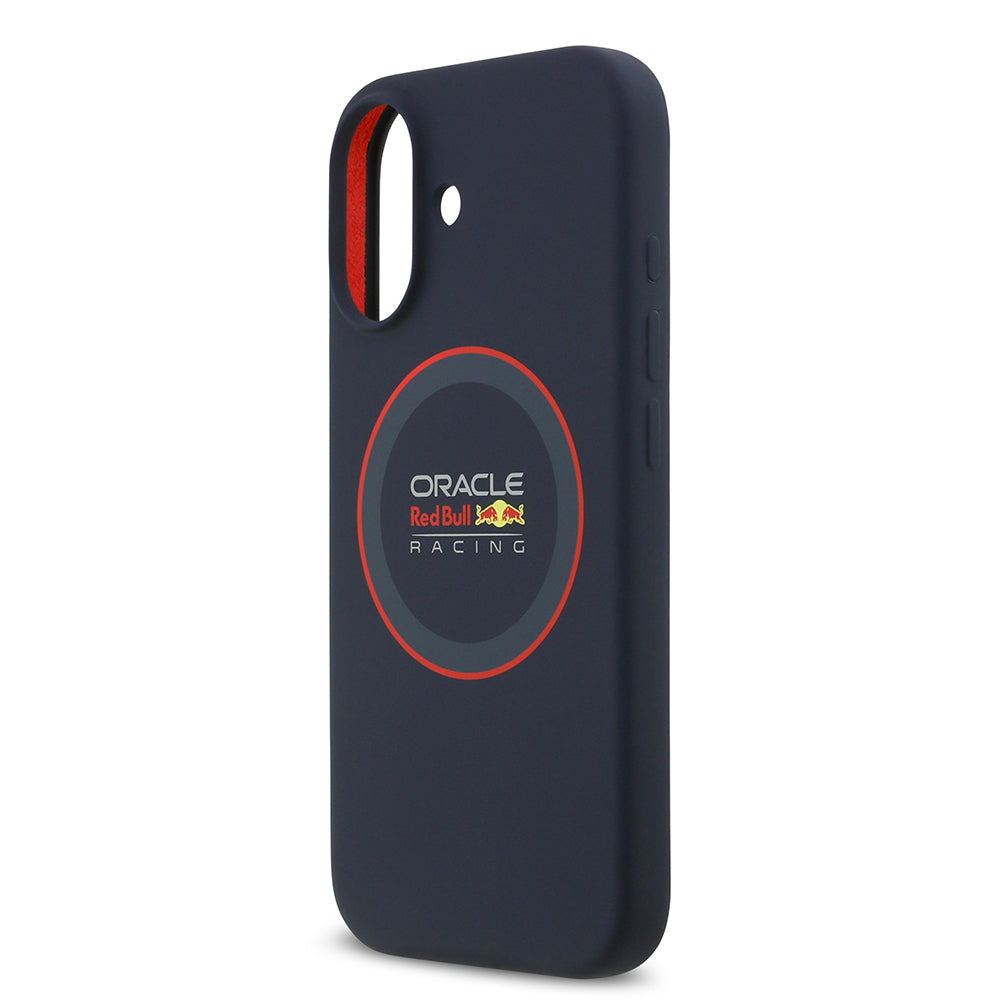 iPhone 17 Kılıf Redbull Orijinal Lisanslı M-safe Şarj Özellikli Kırmızı Halka ve Logo Silikon Kılıf