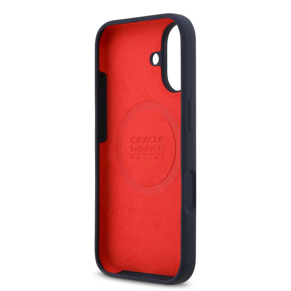 iPhone 17 Kılıf Redbull Orijinal Lisanslı M-safe Şarj Özellikli Kırmızı Halka ve Logo Silikon Kılıf