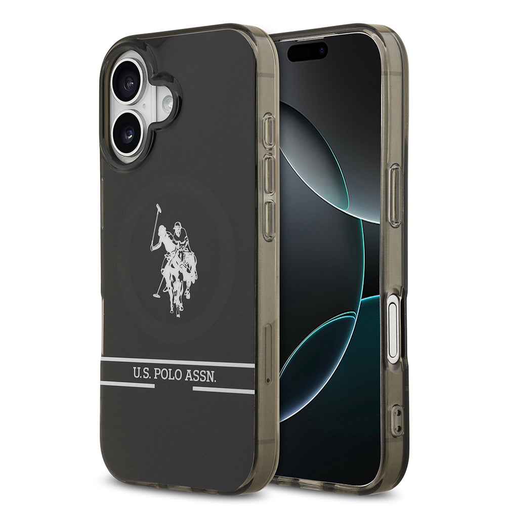 iPhone 17 Kılıf U.S. Polo Assn. Orijinal Lisanslı M-safe Şarj Özellikli IML Double Horse Stripe Logolu Kılıf