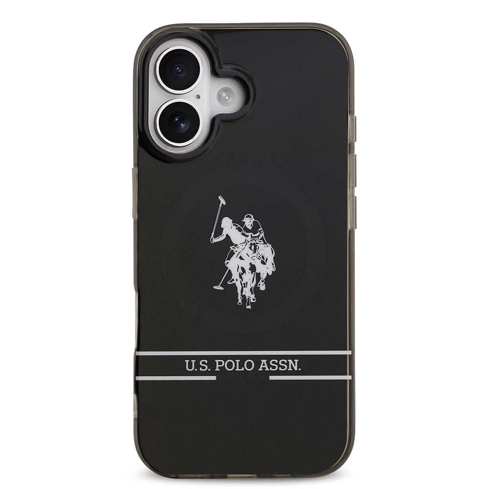 iPhone 17 Kılıf U.S. Polo Assn. Orijinal Lisanslı M-safe Şarj Özellikli IML Double Horse Stripe Logolu Kılıf