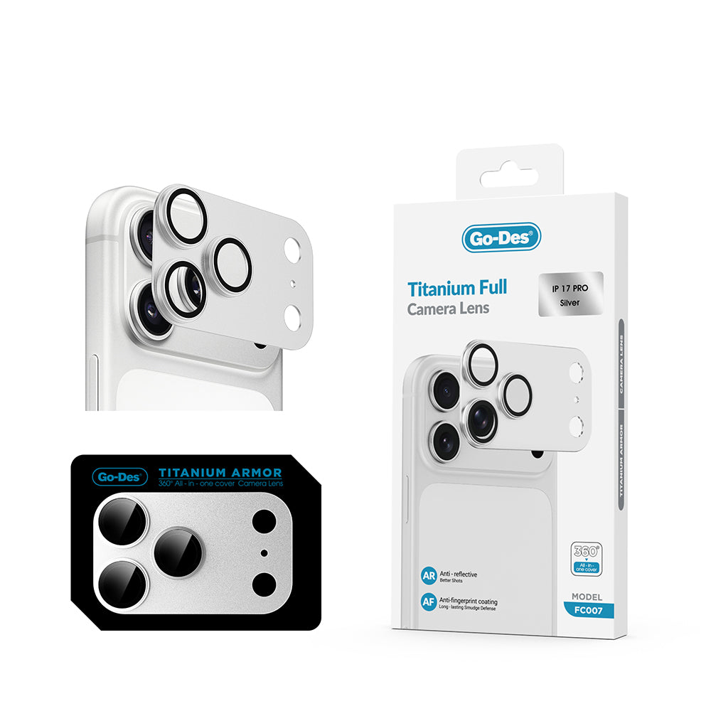 iPhone 17 Pro Go Des FC007 Titanyum Serisi Anti Reflective Kamera Lens Koruyucu