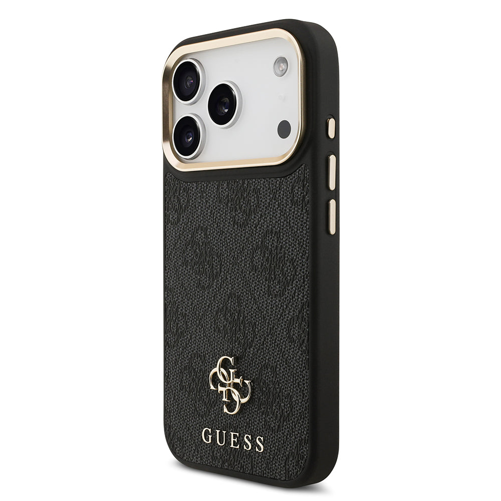 iPhone 17 Pro Guess Orijinal Lisanslı 4G ve Yazı Logolu Kılıf + Ekran Koruyucu + Lens Koruyucu 3in1 Aksesuar Seti