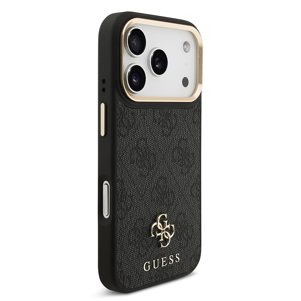 iPhone 17 Pro Guess Orijinal Lisanslı 4G ve Yazı Logolu Kılıf + Ekran Koruyucu + Lens Koruyucu 3in1 Aksesuar Seti