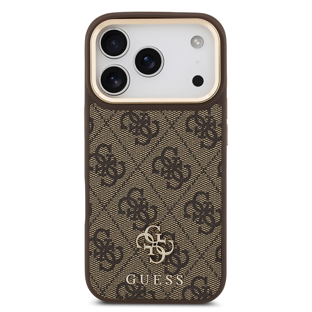 iPhone 17 Pro Guess Orijinal Lisanslı 4G ve Yazı Logolu Kılıf + Ekran Koruyucu + Lens Koruyucu 3in1 Aksesuar Seti