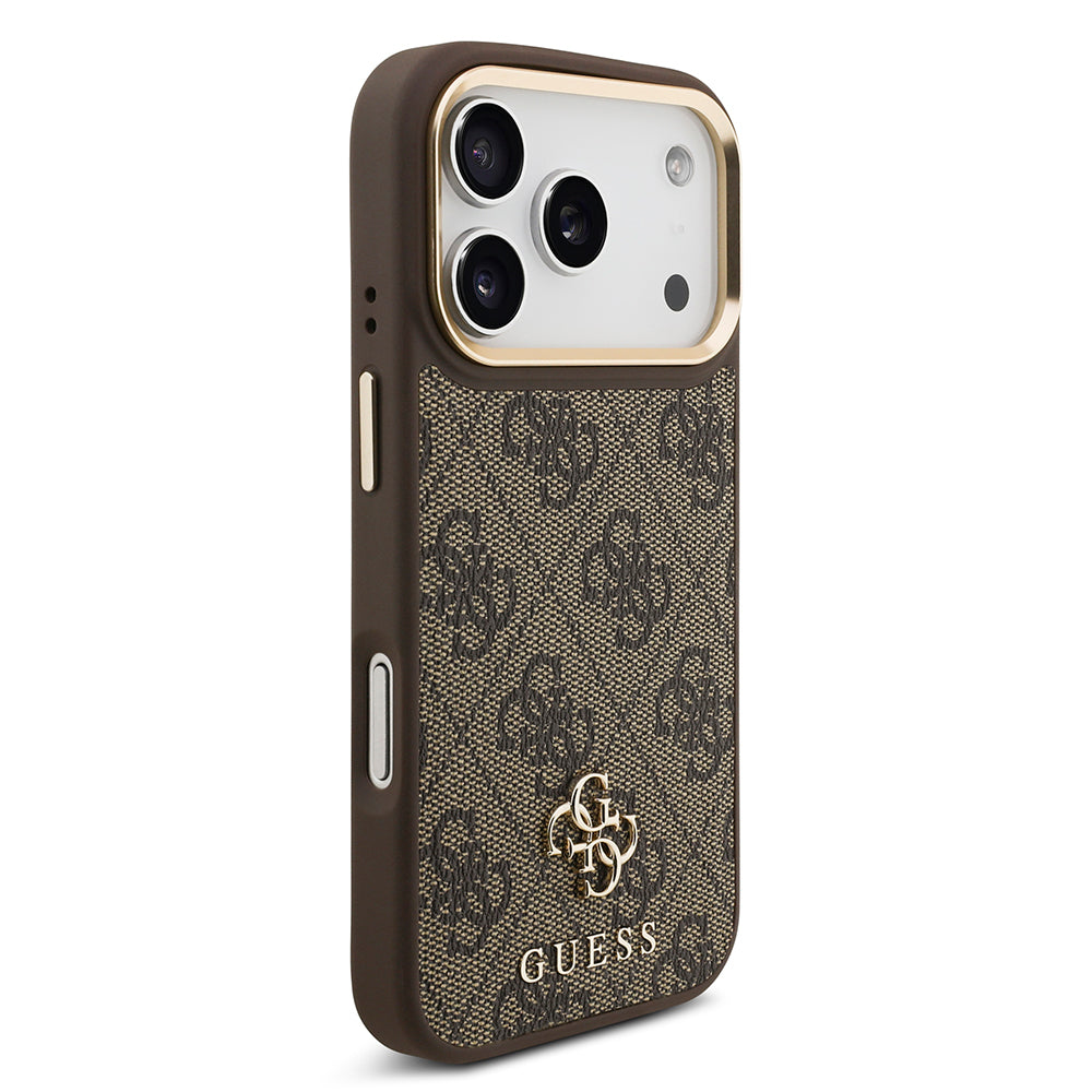 iPhone 17 Pro Guess Orijinal Lisanslı 4G ve Yazı Logolu Kılıf + Ekran Koruyucu + Lens Koruyucu 3in1 Aksesuar Seti