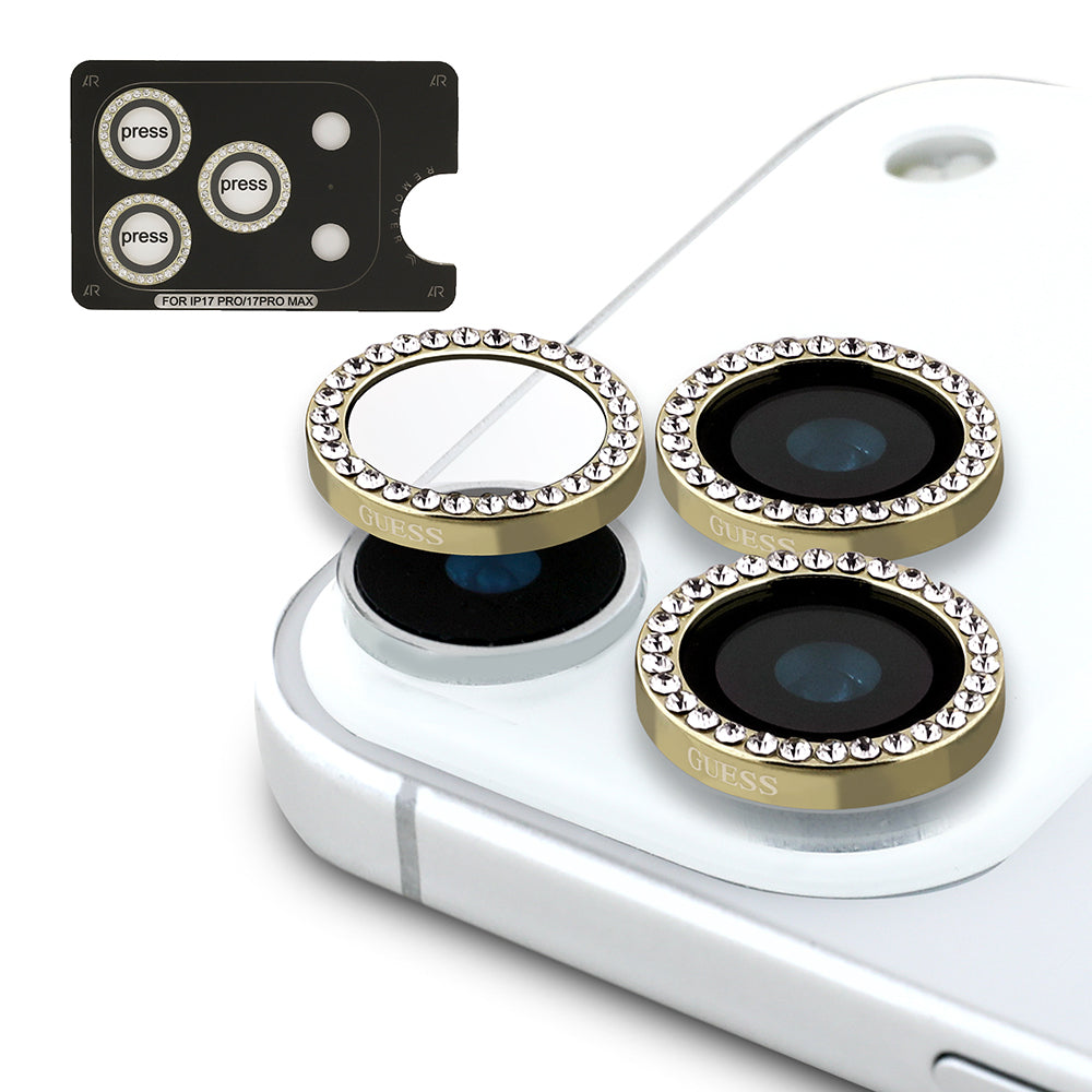 iPhone 17 Pro Guess Orijinal Lisanslı 4G ve Yazı Logolu Kılıf + Ekran Koruyucu + Lens Koruyucu 3in1 Aksesuar Seti