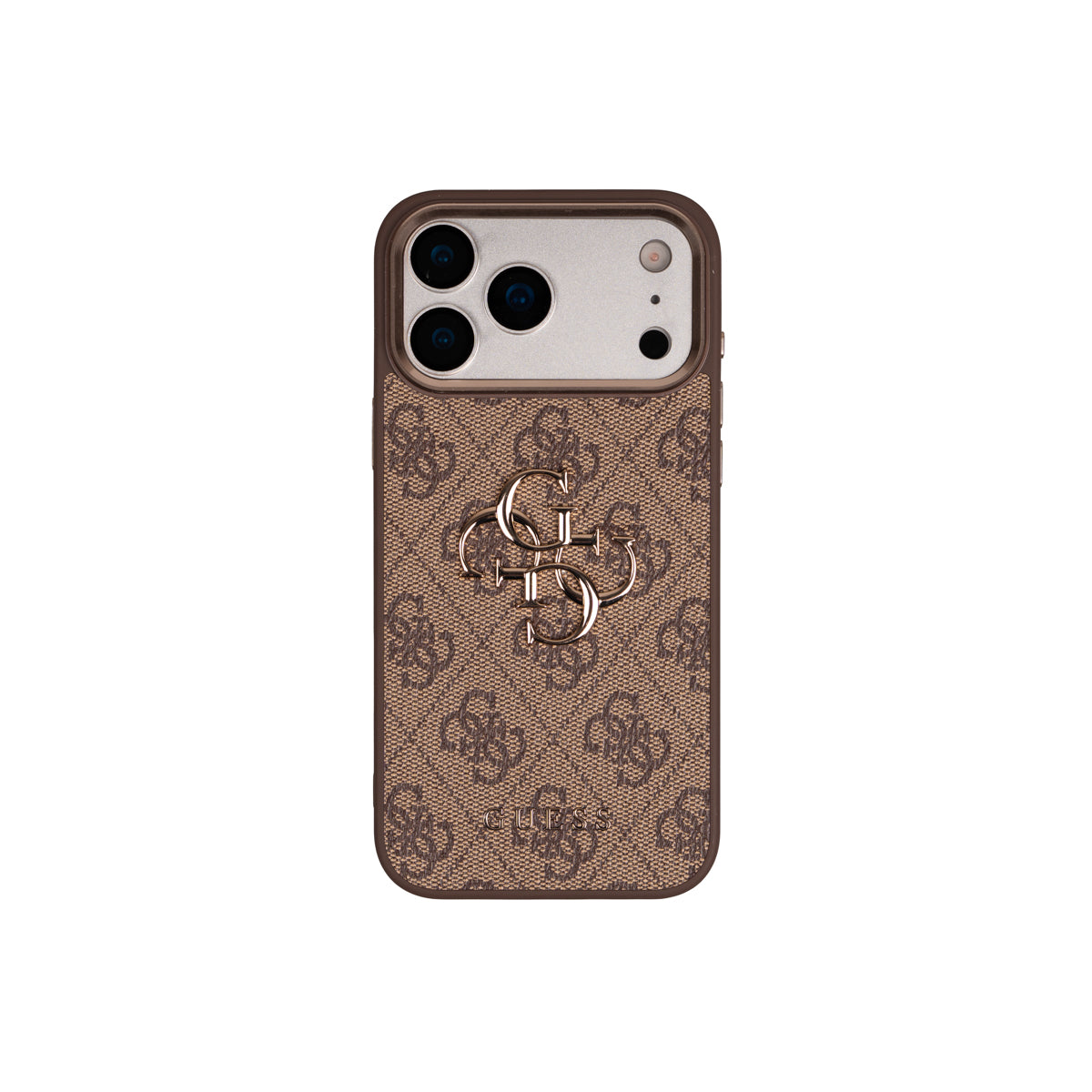 iPhone 17 Pro Guess Orijinal Lisanslı Büyük 4G ve Yazı Logolu Kılıf + Ekran Koruyucu + Lens Koruyucu 3in1 Aksesuar Seti