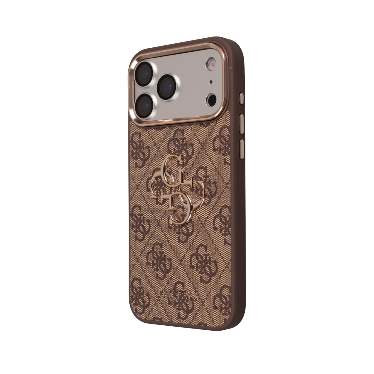 iPhone 17 Pro Guess Orijinal Lisanslı Büyük 4G ve Yazı Logolu Kılıf + Ekran Koruyucu + Lens Koruyucu 3in1 Aksesuar Seti