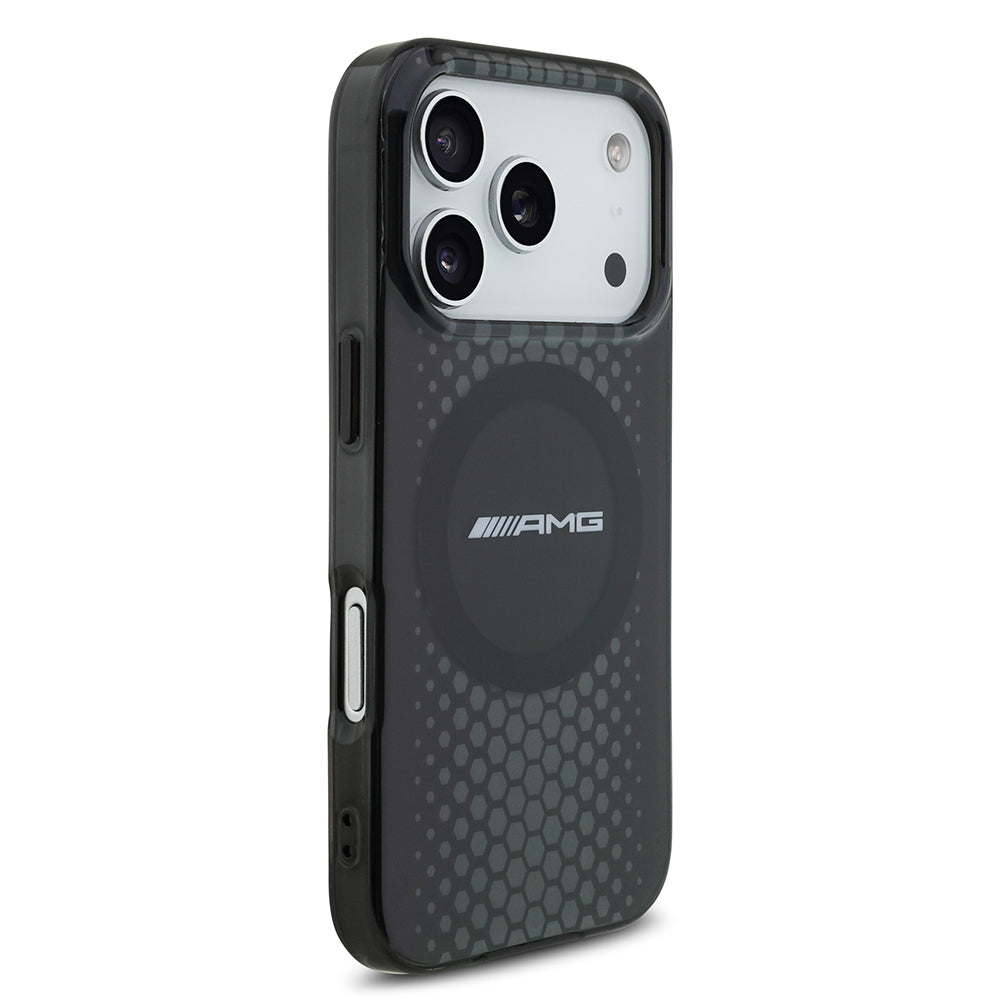 iPhone 17 Pro Kılıf AMG Orijinal Lisanslı Çift Katmanlı Büyük Logolu Petek Desenli Kılıf