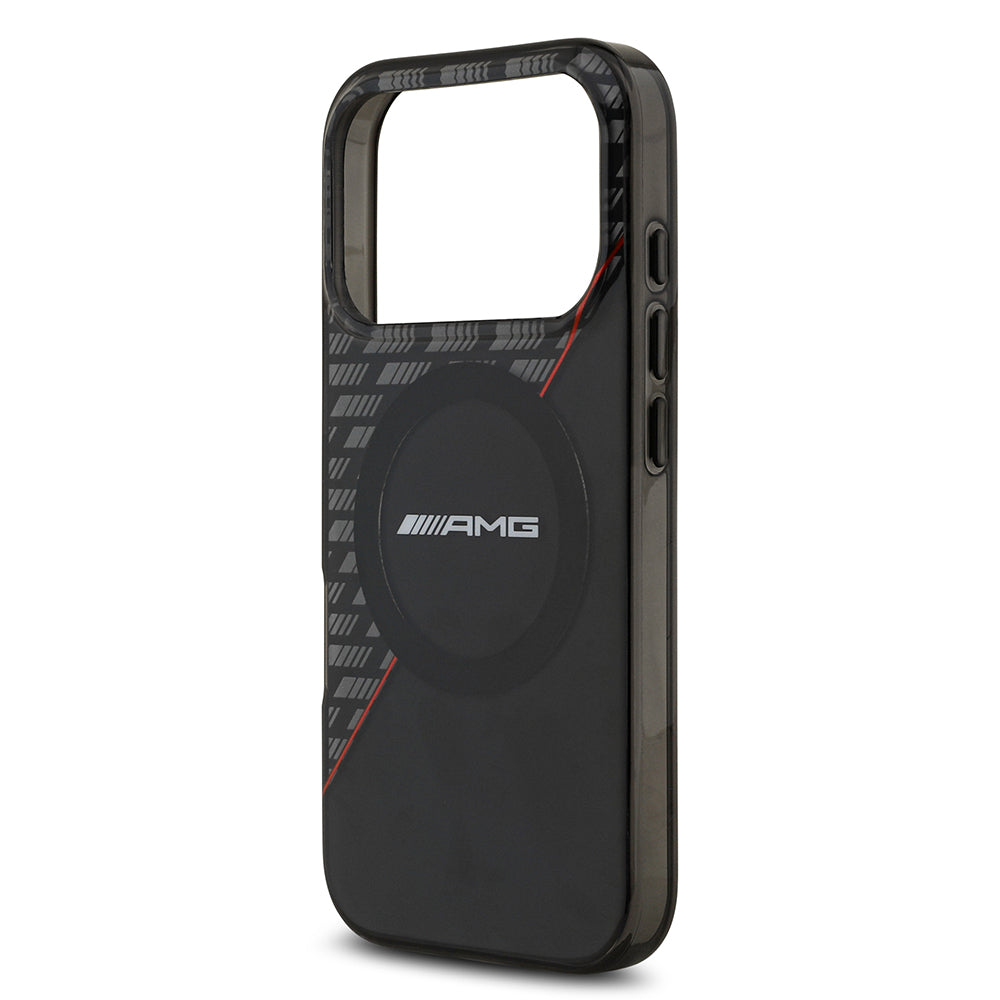 iPhone 17 Pro Kılıf AMG Orijinal Lisanslı M-safe Şarj Özellikli Çift Katmanlı Kırmızı Çapraz Çizgili Kılıf