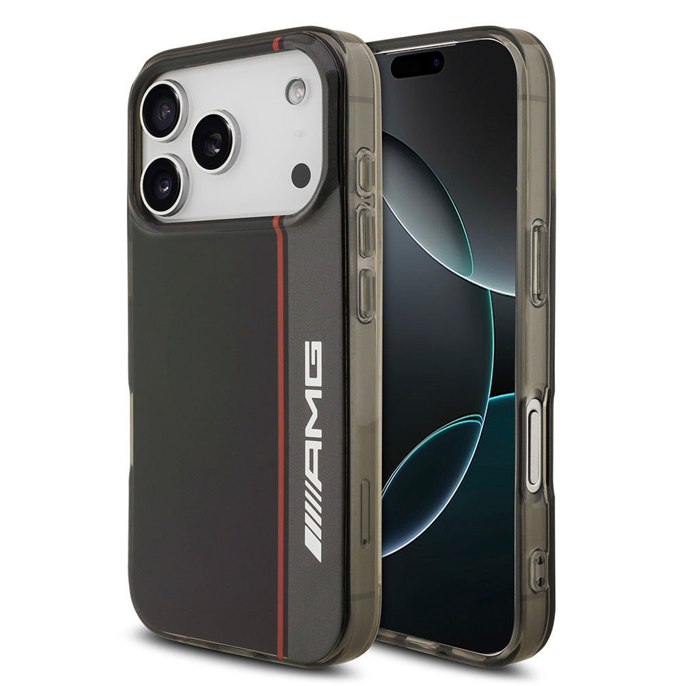 iPhone 17 Pro Kılıf AMG Orijinal Lisanslı M-safe Şarj Özellikli IML Baskı Logolu Çift Katmanlı Bow Lines Kılıf