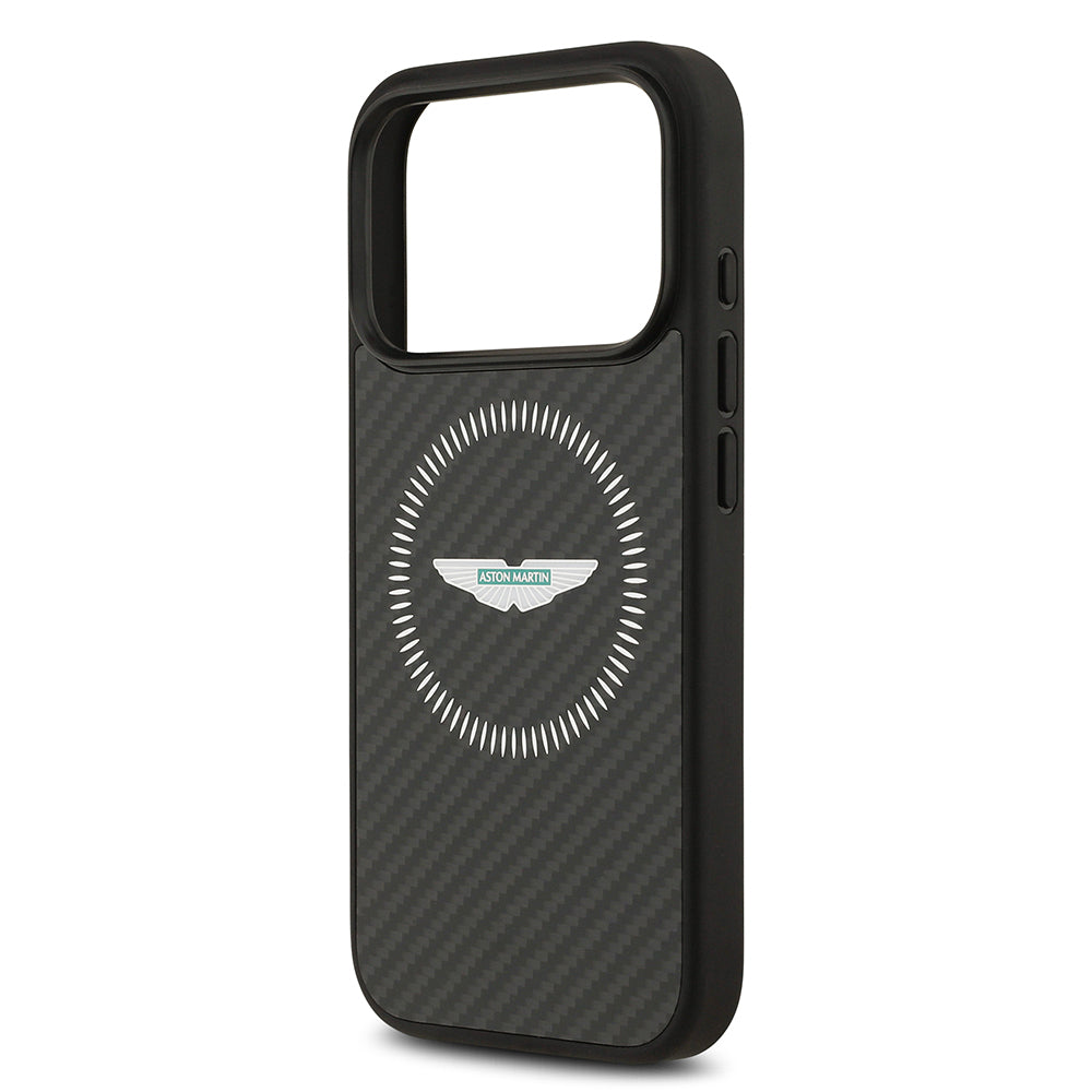 iPhone 17 Pro Kılıf Aston Martin Orijinal Lisanslı M-safe Şarj Özellikli Karbon Fiber Kılıf