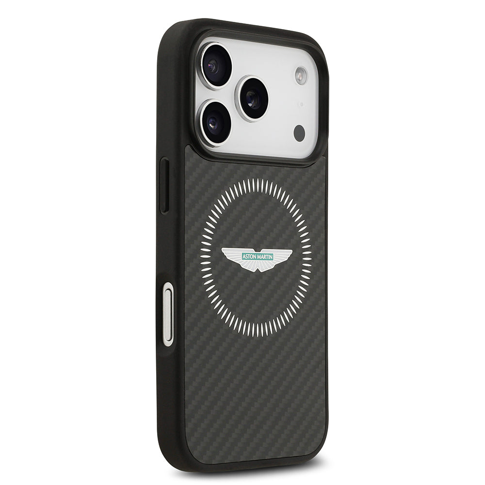 iPhone 17 Pro Kılıf Aston Martin Orijinal Lisanslı M-safe Şarj Özellikli Karbon Fiber Kılıf