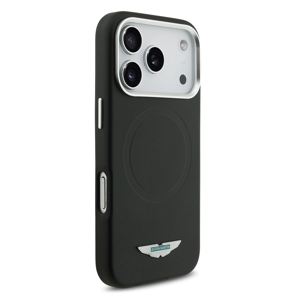 iPhone 17 Pro Kılıf Aston Martin Orijinal Lisanslı M-safe Şarj Özellikli Metal Logolu PU Deri Kılıf