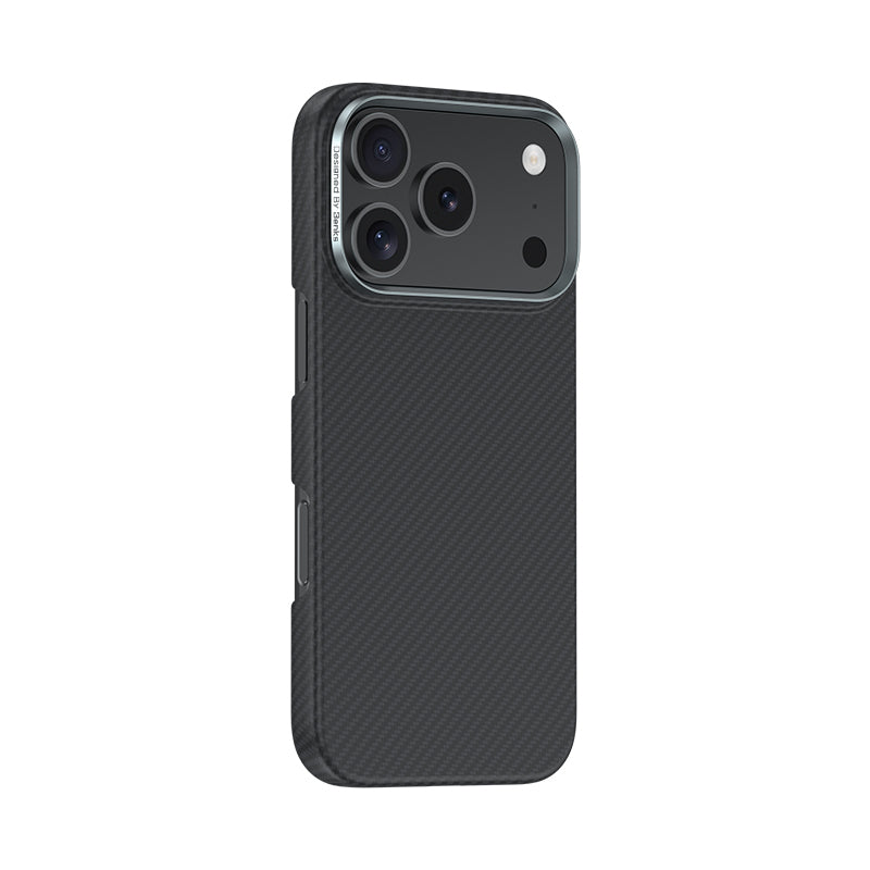 iPhone 17 Pro Kılıf Benks M-safe Şarj Özellikli Metal Kamera Çerçeveli Magnetik ArmorAir 600D Kevlar Karbon Fiber Kılıf