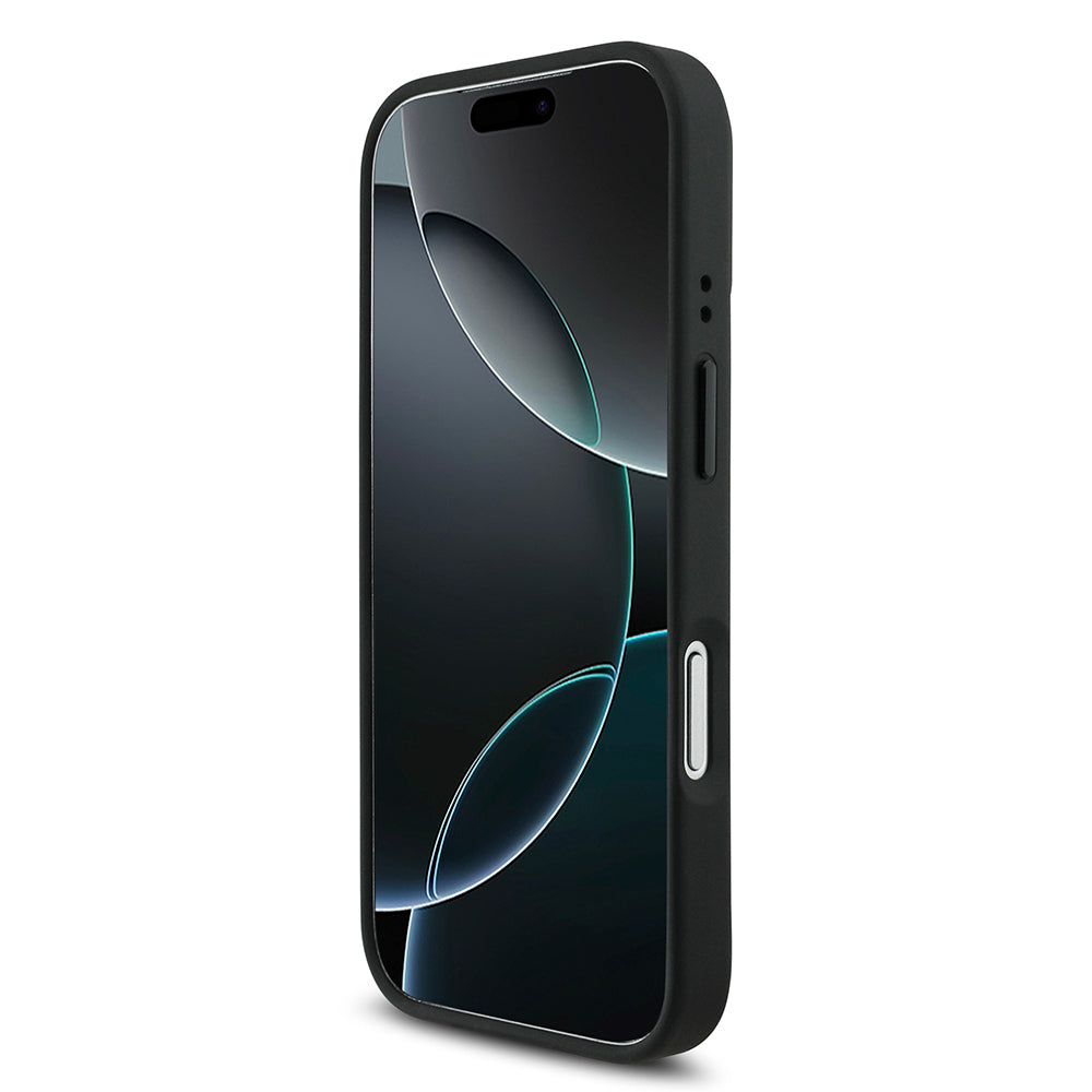 iPhone 17 Pro Kılıf BMW Orijinal Lisanslı M-safe Şarj Özellikli Deri Arka Yüzey Metal Logolu Delikli Şerit Tasarımlı Kılıf