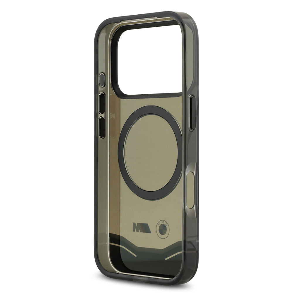 iPhone 17 Pro Kılıf BMW Orijinal Lisanslı M-safe Şarj Özellikli Metal Buton Tasarımlı Tranparan M Dizayn Kılıf