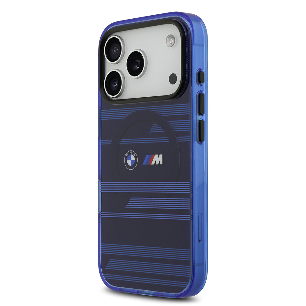 iPhone 17 Pro Kılıf BMW Orijinal Lisanslı M-safe Şarj Özellikli Metal Kamera Butonlu Yatay Şeritli M Dizayn Kılıf