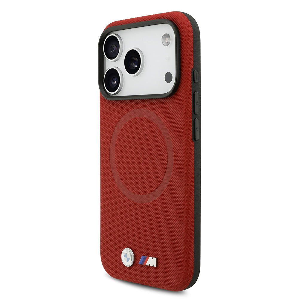 iPhone 17 Pro Kılıf BMW Orijinal Lisanslı M-safe Şarj Özellikli Metal Logolu Delikli M Dizayn Deri Kılıf