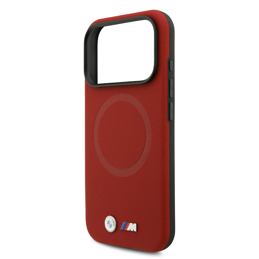 iPhone 17 Pro Kılıf BMW Orijinal Lisanslı M-safe Şarj Özellikli Metal Logolu Delikli M Dizayn Deri Kılıf