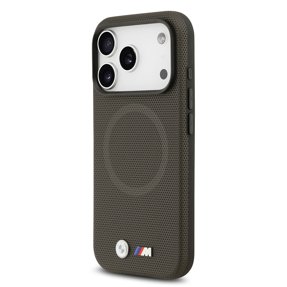iPhone 17 Pro Kılıf BMW Orijinal Lisanslı M-safe Şarj Özellikli Metal Logolu Delikli M Dizayn Deri Kılıf